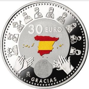 Año 2020. Moneda 30€ Felipe VI – COVID – Gracias