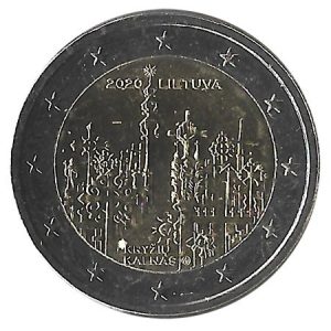 Moneda 2 euros de Lituania 2020 Colina de las Cruces