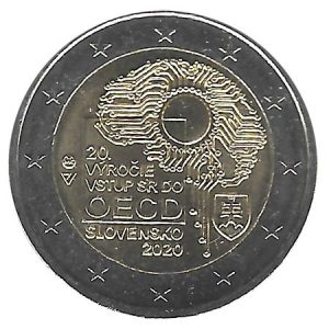 Moneda 2 euros de Eslovaquia 2020 OCDE Adhesión