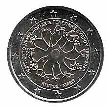 Moneda 2 euros de Chipre 2020 Instituto Neurología y Genética