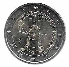Moneda 2 euros de Italia 2021 150 Aniversario Roma como capital