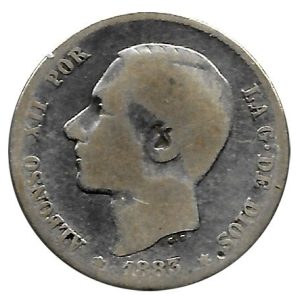 Moneda Alfonso XII 01 Peseta 1883 *–.–.BC
