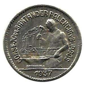 Moneda Consejo Santander,Palencia y Burgos  50 céntimos 1937 MBC