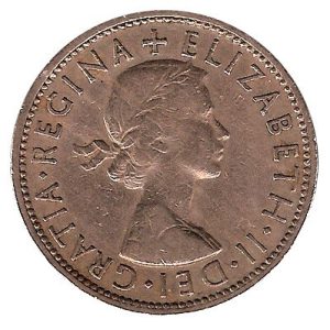 Moneda Gran Bretaña 1 Shilling 1955 MBC. Rev. Ingles
