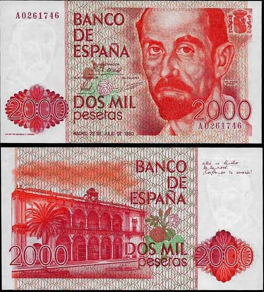 Billete Juan Carlos I 02000 pesetas Madrid 1980 S/C