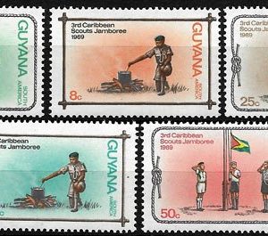 Sello Boy Scout Guyana 338/42 (**) 1969