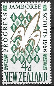 Sello Boy Scout Nueva Zelanda 437 (**) 1966