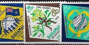 Sello Boy Scout Bahamas 0287/89 (**) 1970