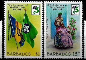 Sello Boy Scout Barbados 0560/63 (**) 1982
