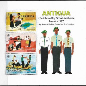Sello Boy Scout Antigua y Barbuda HB 023 (**) 1977