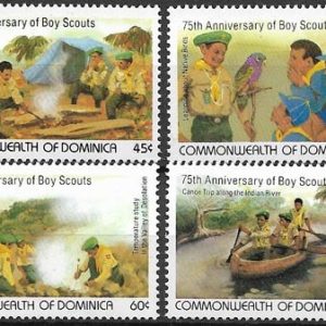 Sello Boy Scout Dominica 748/51 (**) 1982