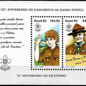Sello Boy Scout Brasil HB 50 (**) 1982