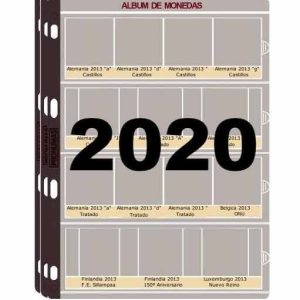 Juego Hojas para las Monedas de 2 Euros 2020 . Pronumas