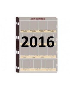 Juego Hojas para las Monedas de 2 Euros 2016. Pronumas