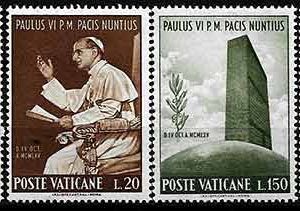 Serie sellos Vaticano 0434-37. San Benito Patrono de Europa