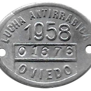 Jetón o Ficha Lucha antirrabica Oviedo. 1968