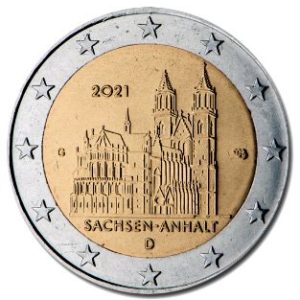 Moneda 2 euros Alemania 2021 Bunderländer Sachsem-Anhalt 1 ceca