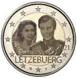 Moneda 2 euros de Luxemburgo 2021 Matrimonio «holograma»
