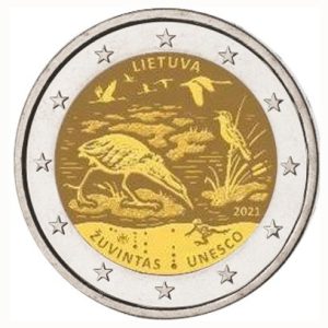 Moneda 2 euros de Lituania 2021 Zuvintas