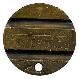 Jetón o Ficha Telefonos. España – T – X y Perforacion
