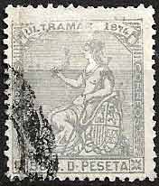 Serie sellos Cuba colonia española 0029. Alegoría de España (o)