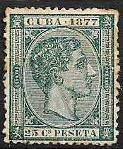 Serie sellos Cuba colonia española 0041. Alfonso XII (o)