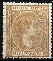 Serie sellos Cuba colonia española 0046. Alfonso XII (o/sg)