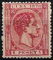 Serie sellos Cuba colonia española 0049. Alfonso XII (*)