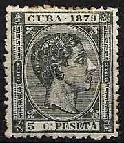 Serie sellos Cuba colonia española 0050. Alfonso XII (o)