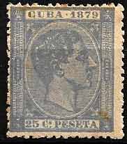 Serie sellos Cuba colonia española 0053. Alfonso XII (*)