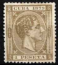 Serie sellos Cuba colonia española 0055. Alfonso XII (sg)
