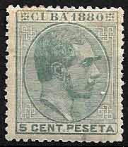 Serie sellos Cuba colonia española 0056. Alfonso XII (*)