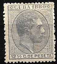 Serie sellos Cuba colonia española 0058. Alfonso XII (*)