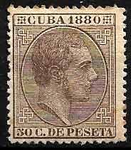 Serie sellos Cuba colonia española 0060. Alfonso XII (*)