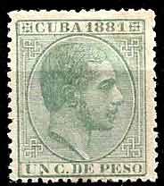Serie sellos Cuba colonia española 0062. Alfonso XII (*)