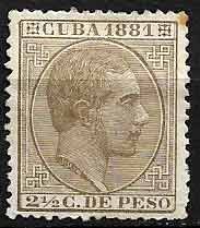 Serie sellos Cuba colonia española 0064. Alfonso XII (*)