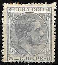 Serie sellos Cuba colonia española 0065. Alfonso XII (*)