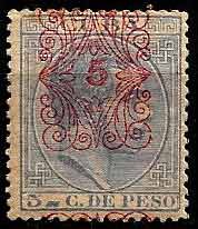 Serie sellos Cuba colonia española 0074. Habilitados (*)