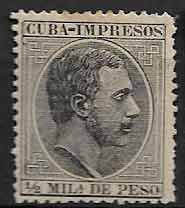 Serie sellos Cuba colonia española 0089. Alfonso XII (*)