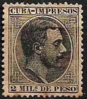 Serie sellos Cuba colonia española 0091. Alfonso XII (*)