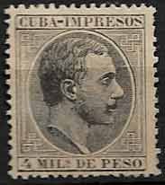 Serie sellos Cuba colonia española 0093. Alfonso XII (*)