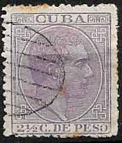 Serie sellos Cuba colonia española 0099. Alfonso XII (o)