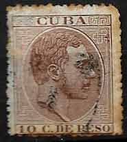 Serie sellos Cuba colonia española 0102. Alfonso XII (o)