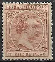 Serie sellos Cuba colonia española 0109. Alfonso XIII (*)
