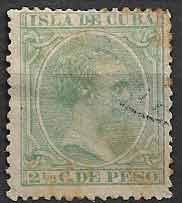 Serie sellos Cuba colonia española 0114. Alfonso XIII (o)