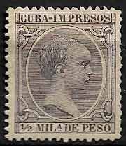 Serie sellos Cuba colonia española 0118. Alfonso XIII (*)