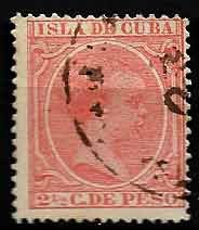 Serie sellos Cuba colonia española 0126. Alfonso XIII (o)