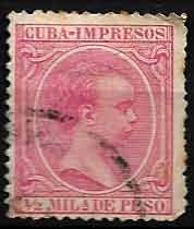 Serie sellos Cuba colonia española 0130. Alfonso XIII (o)