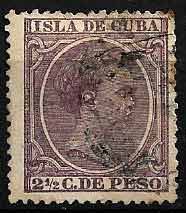 Serie sellos Cuba colonia española 0138. Alfonso XIII (o)