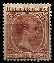 Serie sellos Cuba colonia española 0139. Alfonso XIII (sg)